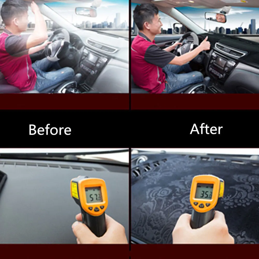 Sun Cover Pad Dashboard Cover Non-Slip Dashboard Mat Left Helm Car No Navigation Panel Without Logo for Ford Fiesta