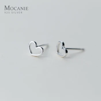 

Mocanie Genuine 925 Sterling Silver Hollow Out Hearts Stud Earring for Women Simple Anti-Allergy Ear Pin Fine Jewelry Girl Gift