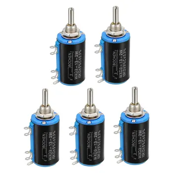 

uxcell 10K Ohm Adjustable Resistors Wire Wound Multi Turn Precision Potentiometer Pots 5pcs