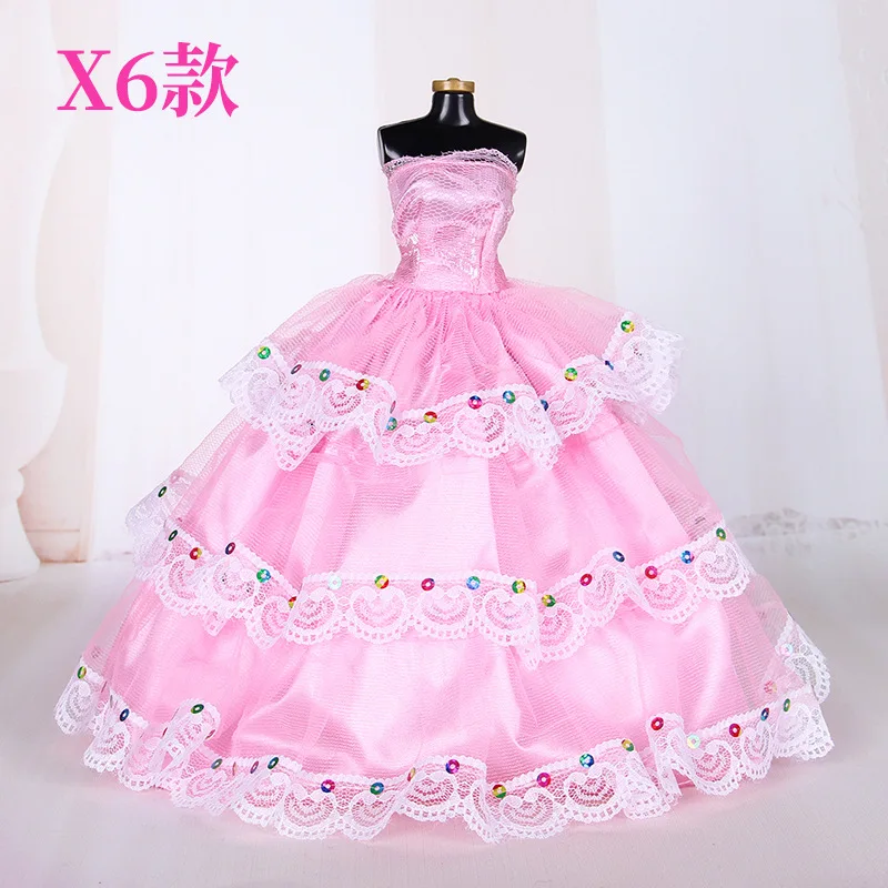 Ärmelloses Brautkleid Prinzessin Kleid für 29cm Doll 3Pcs Kleidung 
