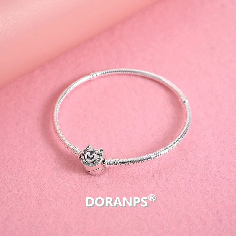 

2020 Fine Jewelry MoM & Child Silver 925 bracelets for women charm bracelet bangle Christmas gifts,1pz