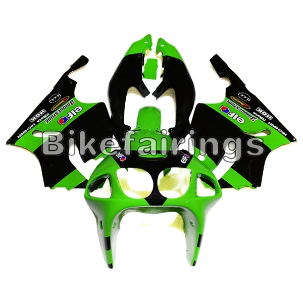 Зеленый набор для черного корпуса полный комплект для Kawasaki ZX-7R 1996 97 98 99 00 01 02 2003 ZX7R 1996-2003 ABS Пластик комплект обтекателей