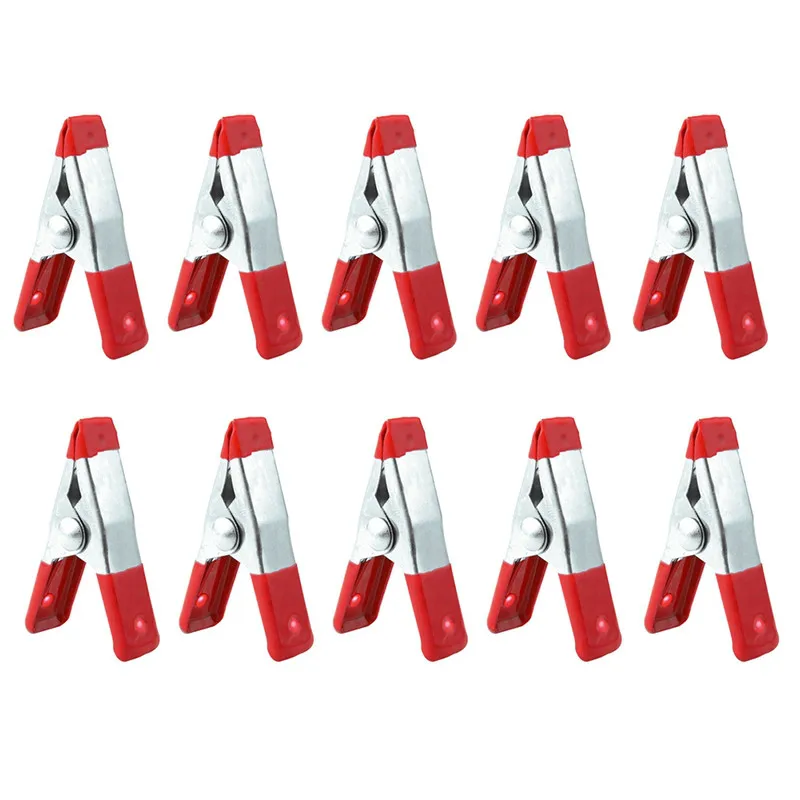 10PCS Metal Spring Clamps 2" Clip Soft Plastic Tips Grip Photos Craft