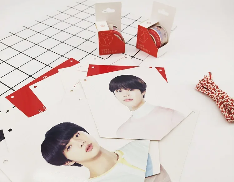 Love yourself официальный фото Висячие флаги v jungkook jimin rm suga jh jin kpop подарок