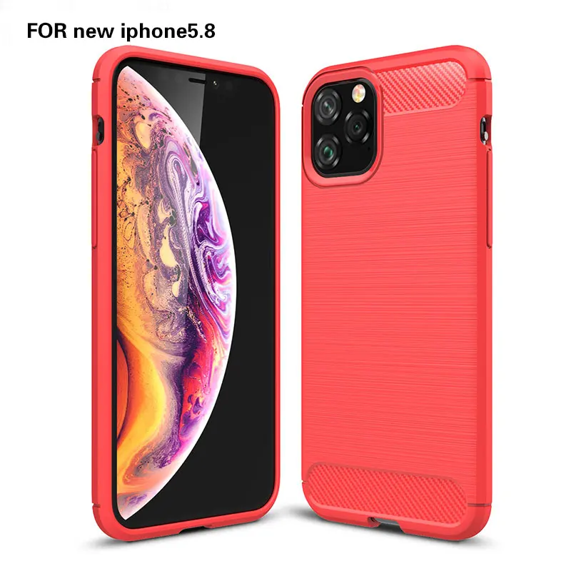 

For IPhone 11 5.8 TPU Carbon Fiber Wire Drawing Case Anti-shock Protective Phone Case