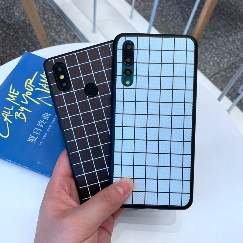 Для huawei P20 P30 mate 10 20 30 Lite Pro Nova 3 3i 4 5 5i простой черный белый в клетку Мягкий
