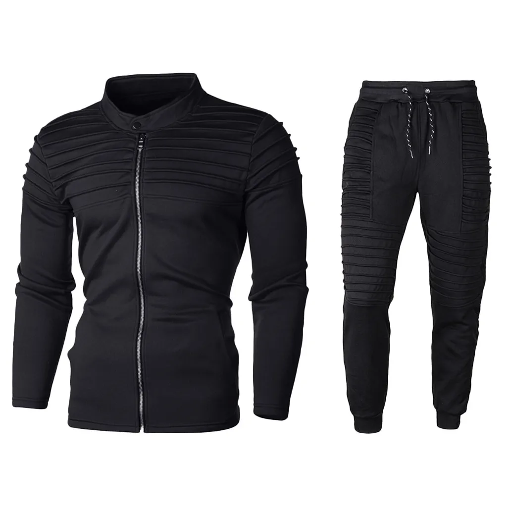 

Spring Autumn Men Tracksuit Men Casual 2 Piece Set Men Fashion Jacket and Sport Pants Set Tracksuit Training Sweat Suit Men Suit