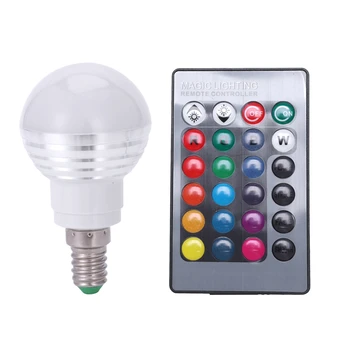 

Retail 1X E14 3W RGB LED 16 Color Changing Lamp Light Bulb + IR Remote Control