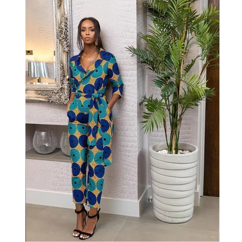Bohisen News African Clothes Autumn Ladies Robe Africaine Jumpsuit Pant Dashiki Fashion Shoulder Off African Dresses for Women