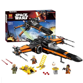 

Poe's X-wing Fighter Starwars Compatible Lepinblock Building Blocks Bricks Fighter Assembled Fighter Star Wars X Wing Toys