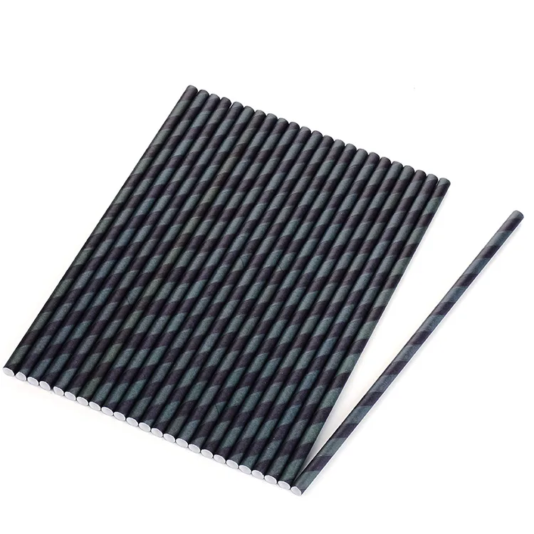 

Yiwu Stripes Environmentally Friendly Creative Colored Paper Straw Disposable Flexible Paper Straw