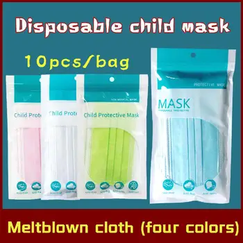 

10pcs/bag Disposable Kids Face Mask 3 Layers Filter Breathable Mask Children Blue/white/pink Mouth Face Masks With Packaging