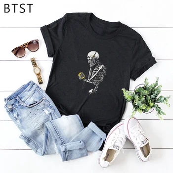 

Skull Music Fashion Women's Tshirts Print Female T-Shirt T-Shirt Summer Women Harajuku Tee Relax Zone