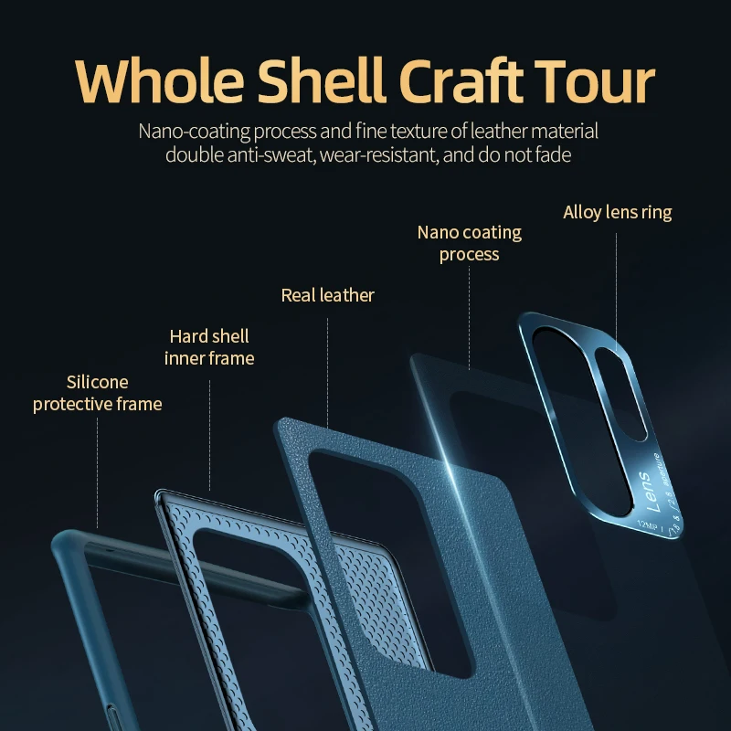 Официальные оригинальные чехлы для телефонов Huawei P30 Pro Lite из натуральной