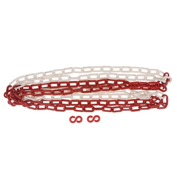 

Plastic Safety Chain 6mm X 3800 Meter Roll Plastic Link Warning Isolation Chain with Two S-type Connection Hooks