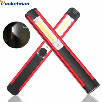 

Super Bright LED COB Work Light USB Rechargeable White or Red Flashlight Magnetic Torch Flight Light Built-in Battery Hand Lamp