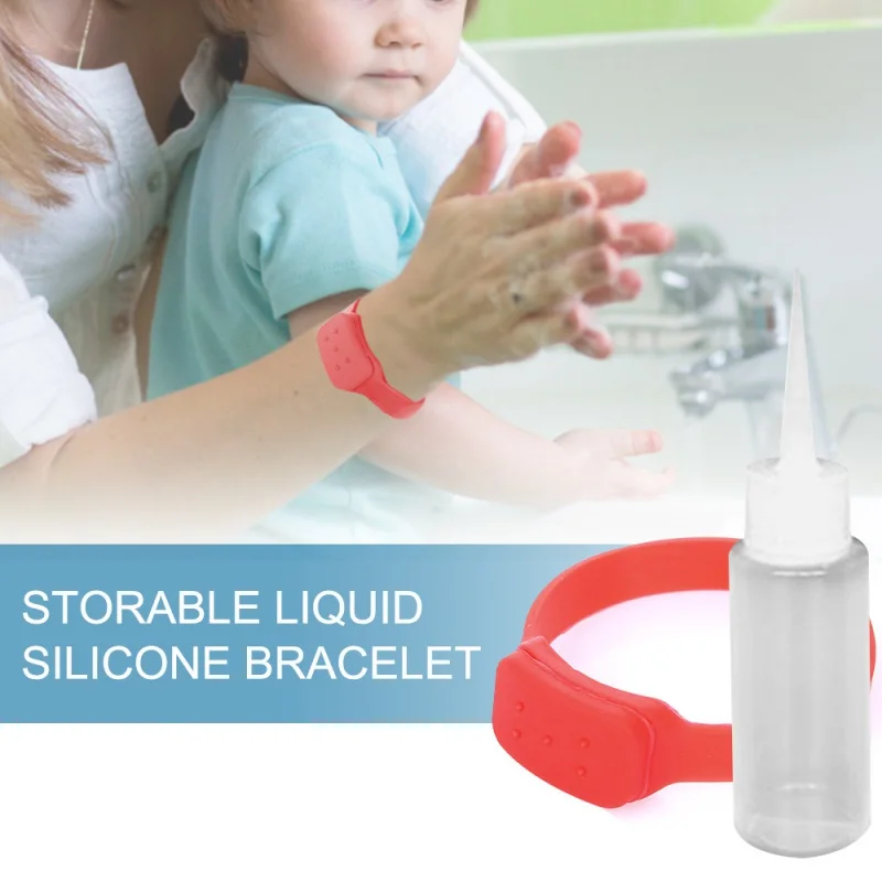

Adjustable Hand Sanitizer Wristband Dispenser Sanitizer Disinfectant Sub-packing Silicone Bracelet Wristband For Adult and kid