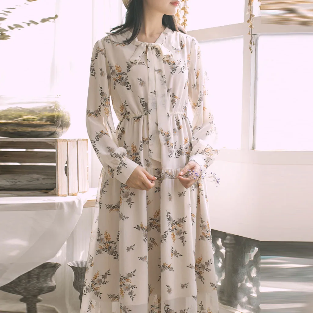 Винтажное платье в стиле бохо с цветочным принтом женское повседневное весеннее