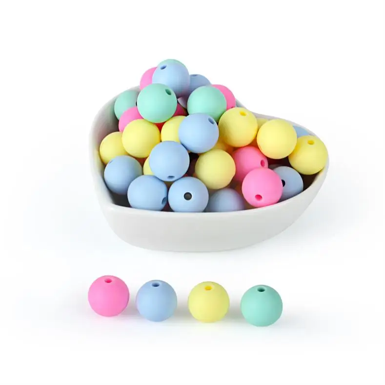 Keep& Grow 20 шт Силиконовые Бусины пищевого качества Детские Прорезыватели Силиконовые Прорезыватели ожерелье DIY Изготовление ювелирных изделий игрушки для кормления аксессуары - Цвет: Round Beads1