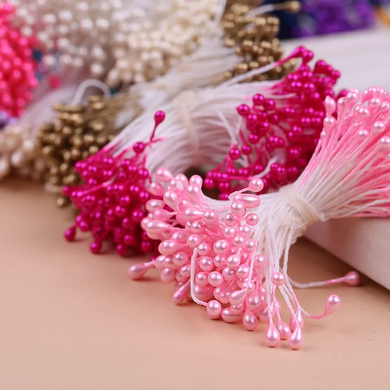 300X Artificial Pearl Flower Stamen Floral Stamen Pistil Cake Wedding Decoration 