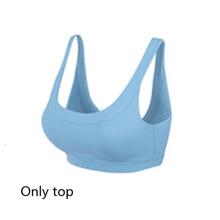 Gray blue top 2Pcs/Set Seamless Gym Yoga Set Women Super Soft High Waist Leggings+U Type Push Up Sport Bra Fitness Sport Suits Sportswear - Цвет: Gray blue top