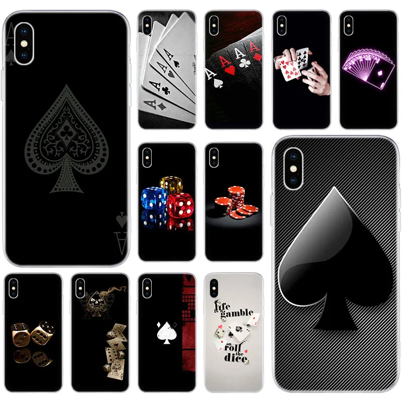 

Hot Poker dice chips Soft Silicone Case for Apple iPhone 11 Pro XS MAX X XR 7 8 Plus 6 6s Plus 5 5S SE Fashion Cover