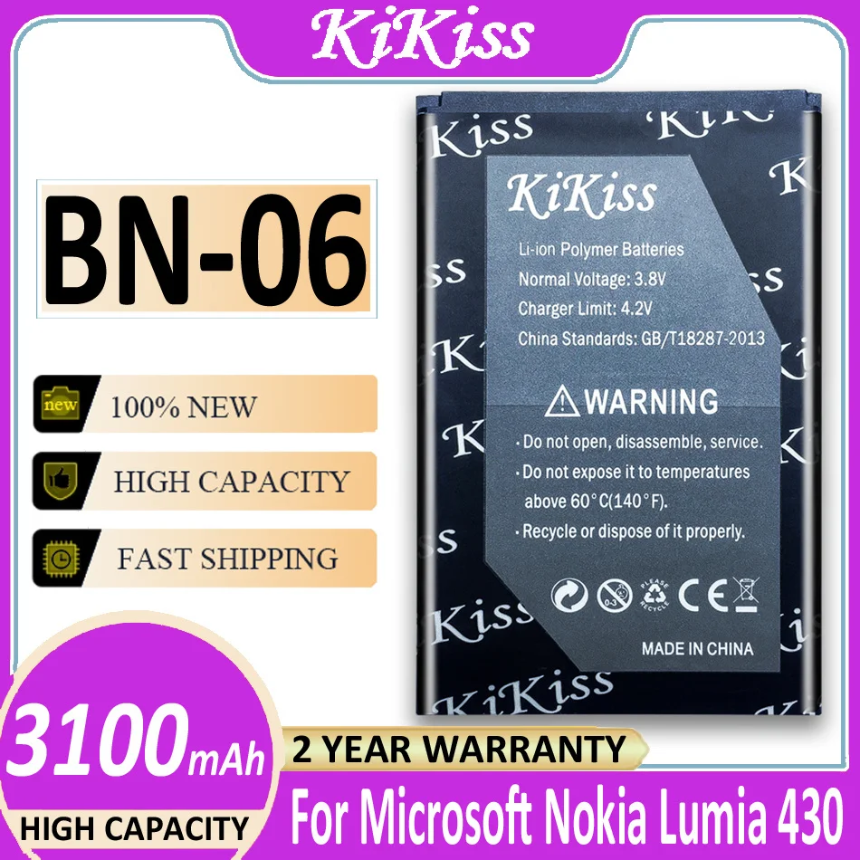 3100mAh Mobile Phone Battery BN-06 For Microsoft Nokia Lumia 430 Lumia430 BN 06 | Мобильные телефоны и аксессуары