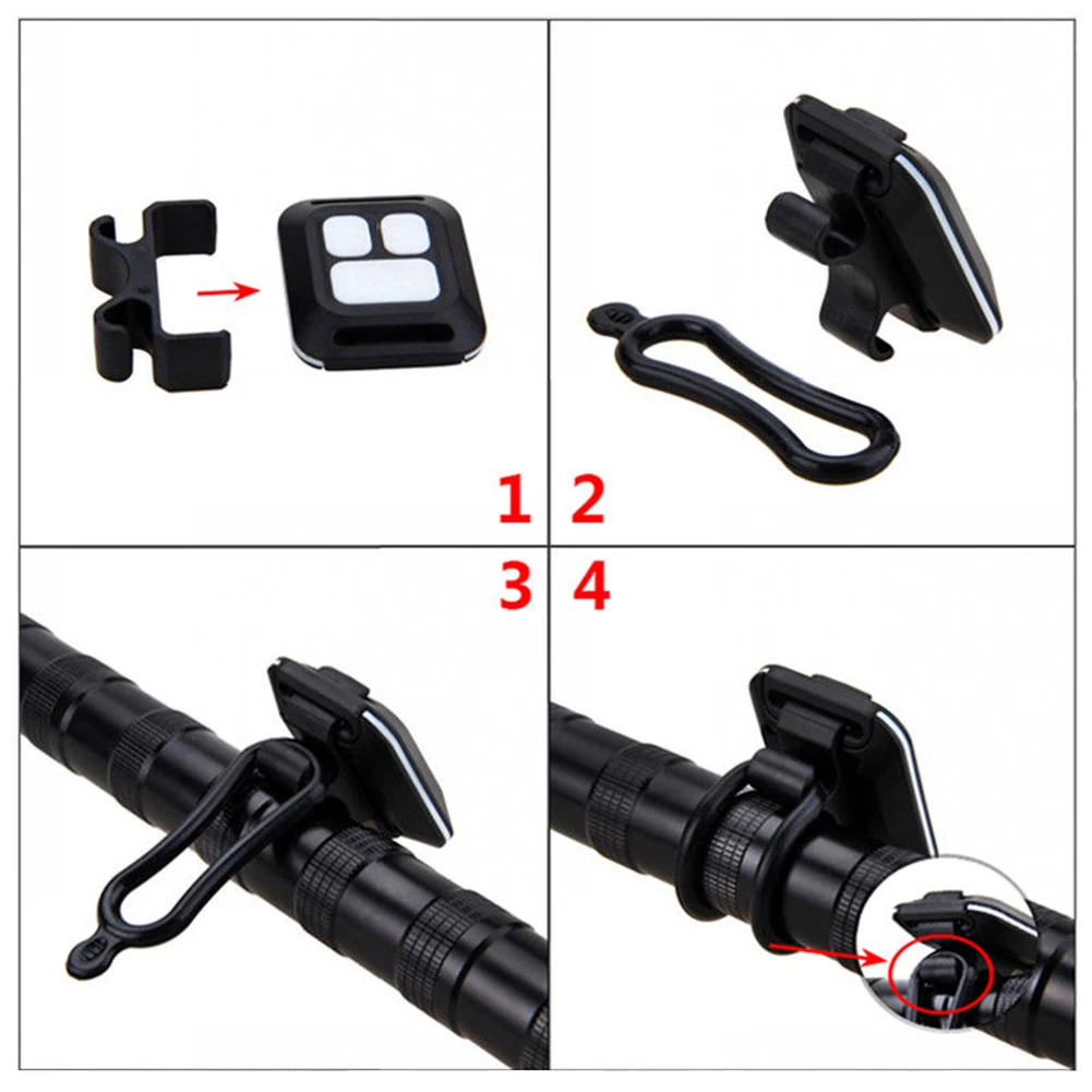 USB Rechargeable Bicycle Turn Signal Light Wireless Remote Mountain Bike Taillight Flashing Headlight