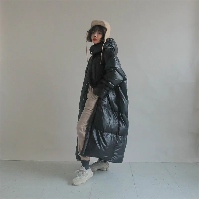 RUGOD Корейский Стиль зимнее пальто для женщин сплошной цвет утолщаются длинный теплый пуховик Kpop одежда мода