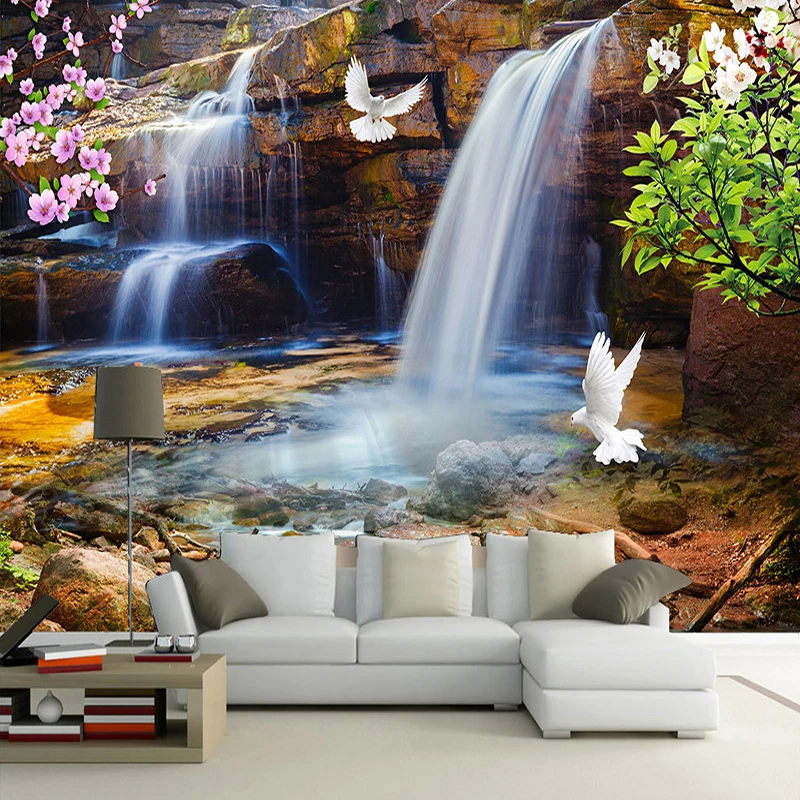 Custom-3D-Wallpaper-For-Walls-Roll-Waterfall-Running-Water-Natural-Landscape-Large-Mural-3D-Photo-Wallpaper (2)