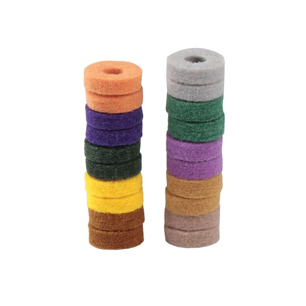 

20pcs Colorful Cymbal Stand Felt Washer Pad Replacement Round Soft for Drum Set Cymbals (Random Color Delivery)