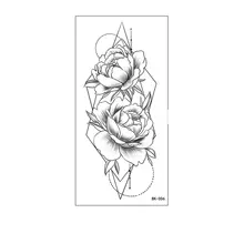 Waterproof Long Lasting Leg Body Art Cover Scars Temporary Decal Black Rose Butterfly Design 3D Body Tattoo Sticker