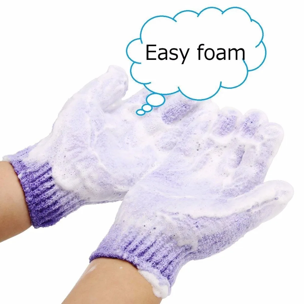 Description Picture 3 of item5 Fingers Bath Glove for Shower Scrub Shower Gloves Bath Cleaning Gloves Resistance Body Massage Sponge Wash for Rich Foam