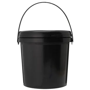 

1pc Plastic Bucket Lid 5L Black Round Paint Pail Household Working Kitchen Waste Food Storage Containers