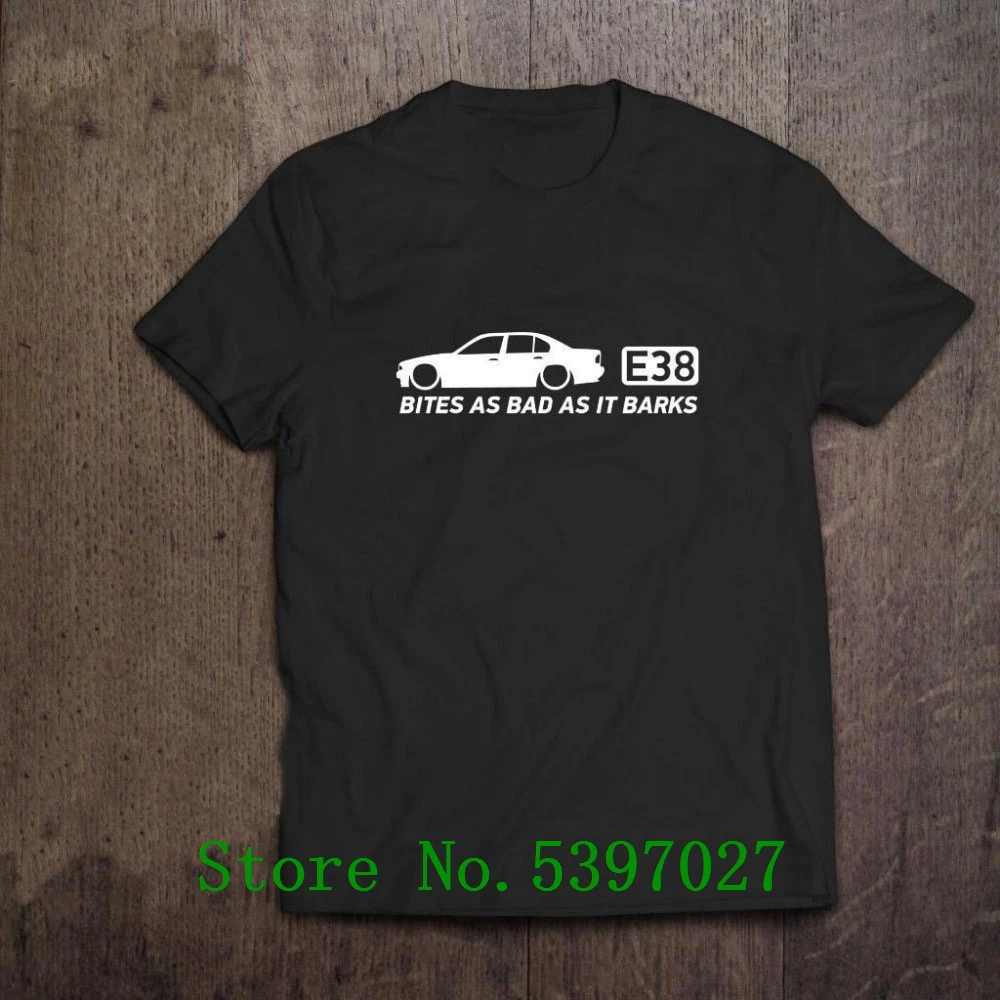 

Bites As Bad As It Barks Summer T-Shirt Germany Classic Car E38 728 730 740 750 V8 7-Series Men T Shirt 2020 Funny T Shirts