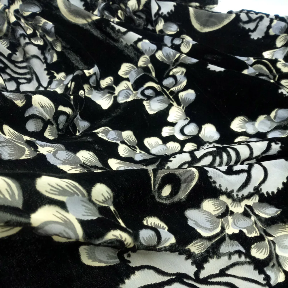 Платье для вечеринки ткань флокированные DIY сгореть шелк Чонсам мягкий цветок материал Свадьба косплей ткань для одежды