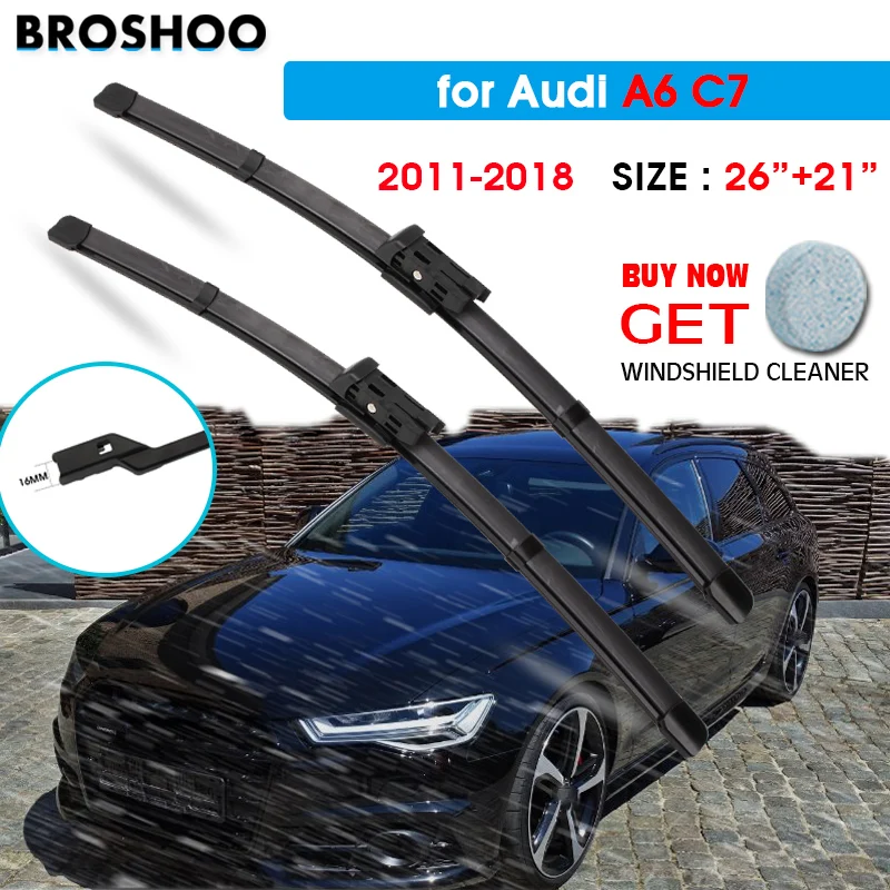 

Car Wiper Blade For AUDI A6 C7 26"+21" 2011-2018 Auto Windscreen Windshield Wipers Blades Window Wash Car Equipped Push Button