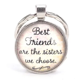 

NEW Letter Best Friends Are The Sisters We Choose Friendship Pendant Jewelry Glass Bag Accessories &Ornament