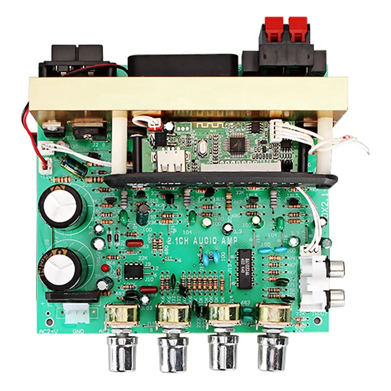 

Bluetooth Amplifier Board 80W 2.1 Channel Subwoofer Amplificador Audio Board With Aux Fm Tf U Disk Home Theater Diy