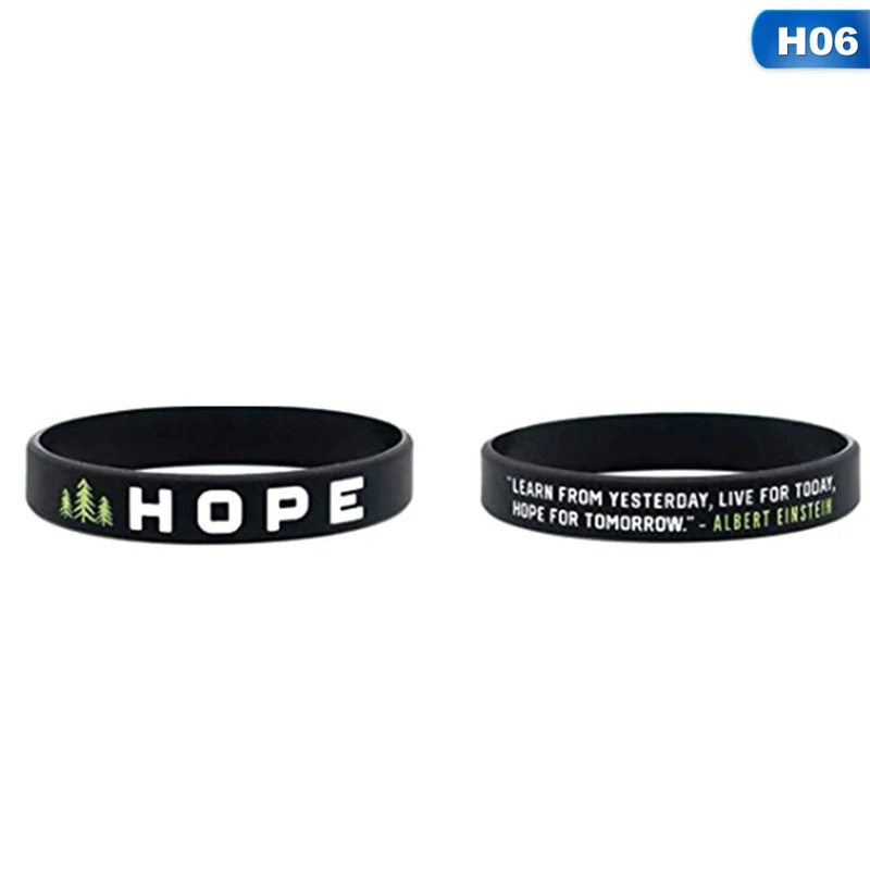 Inspirational Colorful Bracelets With Positive Words Dream Courage Believe Hope Faith Strength Motivational Silicone Wristband