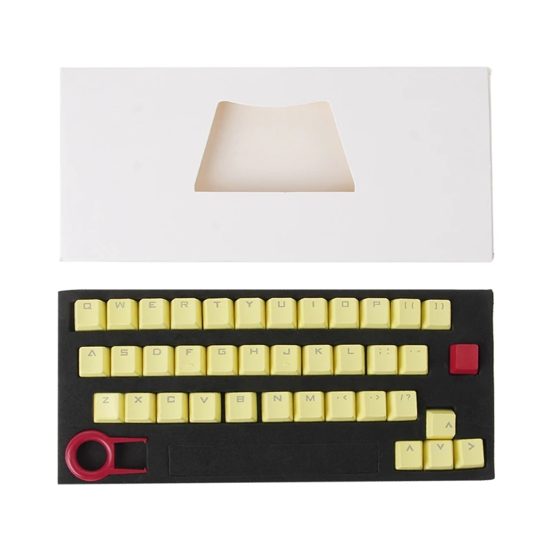 PBT 37 ключей двойной удар просвечивающие с подсветкой колпачки для механической клавиатуры и Прямая поставка - Цвет: yellow