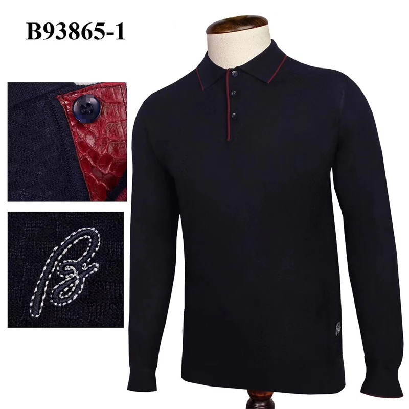 Мужской свитер Billionaire из змеиной кожи, зима, новинка, деловое качество, на молнии, модная повседневная английская M-4XL - Цвет: Navy blue