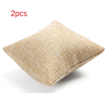 

2pcs Soft Jewelry Displaying Storage Practical Small Pillow Mini Watch Earring Linen Bracelet Holder