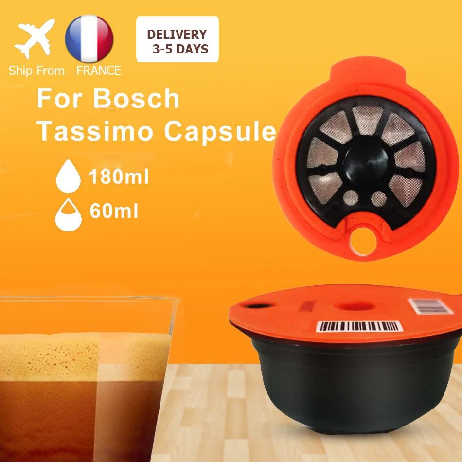 ICafilas180/60ml Refillable Espresso Coffee Maker Capsules for BOSCH  Machine Tassimo Reusable Filter Coffee Pod Eco-Friendly - AliExpress