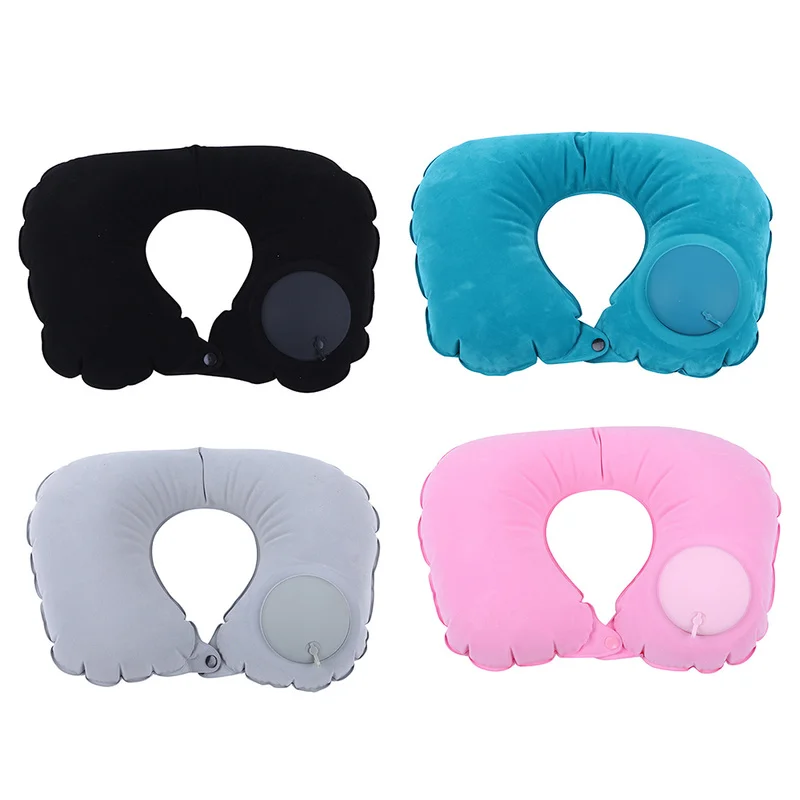 

1 Pc Inflatable Pillow Air Cushion Neck Rest U-Shaped Compact Plane Flight Travel Pillows Home Textile Drop Shipping 37cm X 24cm