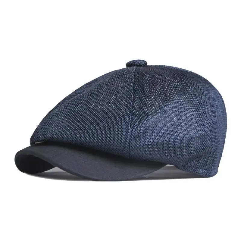 black beret for men 2021 Acrylic the Spring Summer solid color mesh Newsboy Caps Flat Peaked Cap Men and Women Painter Beret Hats 03 men's wool berets for sale Berets