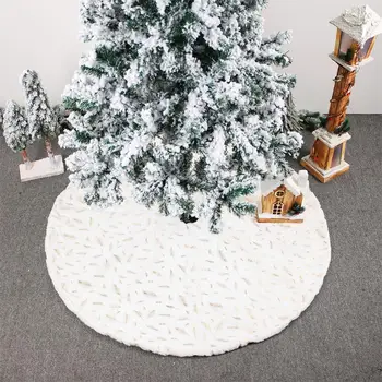 

Christmas Tree Skirt Bronzing feather style imitation rabbit fur Christmas Tree Skirt White Tree Skirt for christmas tree dec
