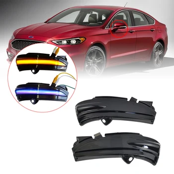 

2 pieces Yellow Blue Dynamic Side Wing Mirror Sequential Blinker For Ford Fusion Mondeo 4th Gen. 2014-2018 LED Turn Signal Light
