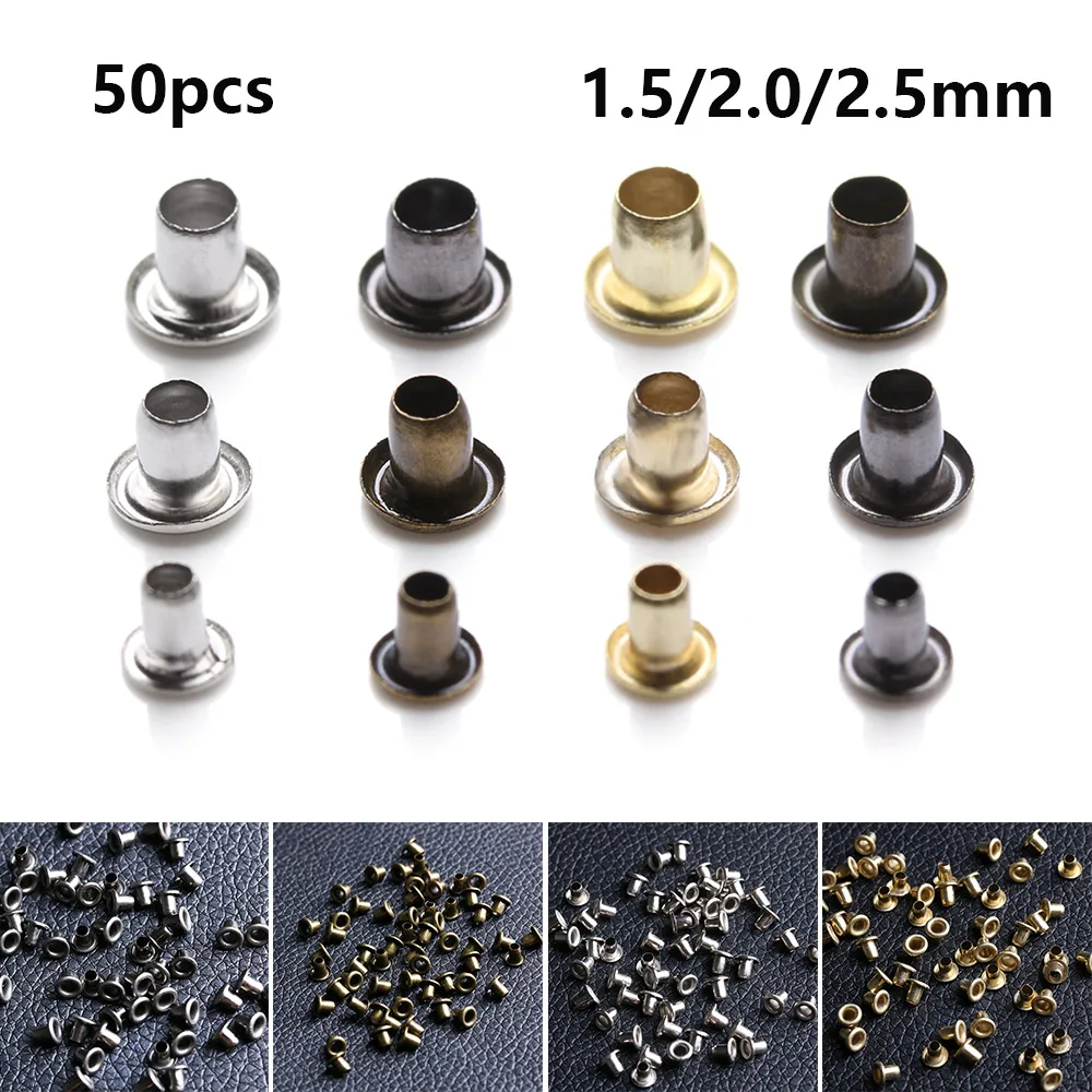 

50pcs Mini Eyelet Buttons for DIY Doll Belt Buckles Metal Buckle Snap Buttons Bag Shoes Clothes Sewing Accessories 1.5/2.0/2.5mm