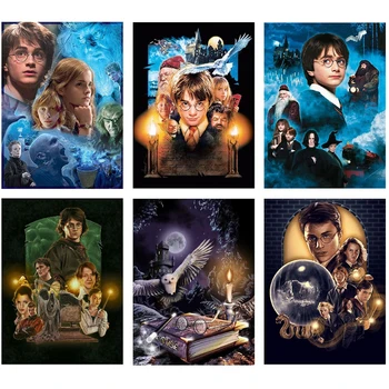 

Full Square 5D Diy diamond painting Cartoon diamond embroidery Harry Book Characters cross stitch mosaic Home decoration Gift